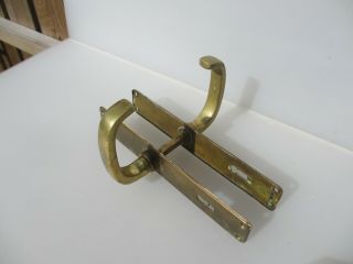 Vintage Brass Lever Door Handles Knobs Antique Old Plates 7