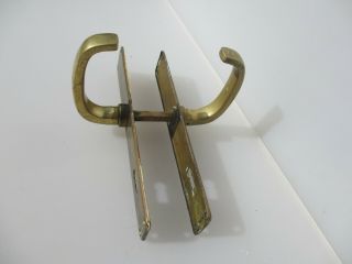 Vintage Brass Lever Door Handles Knobs Antique Old Plates 8