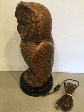 Vintage Mid Century Strobe Light Flashing Glowing Blinking Eyed OWL Table Lamp 7