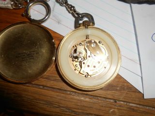 VINTAGE 1976 CARAVELLE BULOVA POCKET WATCH WITH CHAIN 4