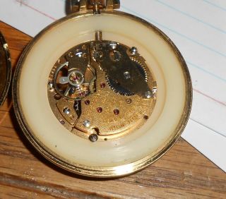VINTAGE 1976 CARAVELLE BULOVA POCKET WATCH WITH CHAIN 5
