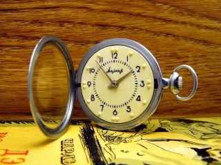 Pocket Watch Vintage Molnija,  For The Blind,  Made In The Ussr