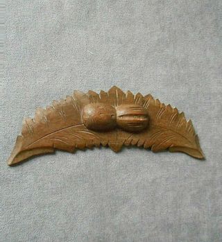 Vintage French Wood Petite Plaque Panel Finial