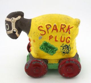 Vintage Spark Plug Horse From Barney Google Small Cast Iron Pull Toy