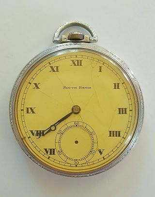 1916 South Bend 19j 12s Grade 429 Model 1 Pocket Watch Double Roller Isochronism