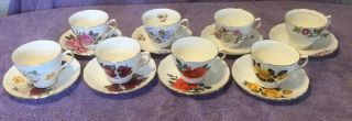 16 Piece Set Royal Vale Tea Cups And Saucers