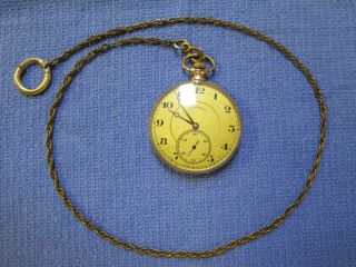 1923? Illinois Pocket Watch - 17 Jewels - Autocrat Model - Sub Dial - With Chain