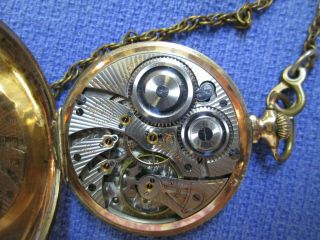 1923? ILLINOIS POCKET WATCH - 17 JEWELS - AUTOCRAT MODEL - SUB DIAL - WITH CHAIN 5