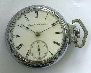 18s - Antique 1888 Elgin Hand Winding Pocket Watch With Seconds Register