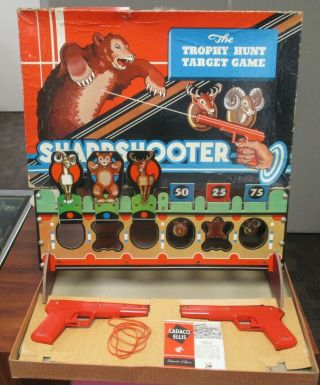 Vintage Cadaco Ellis Sharpshooter The Trophy Hunt Target Game In Orig Box