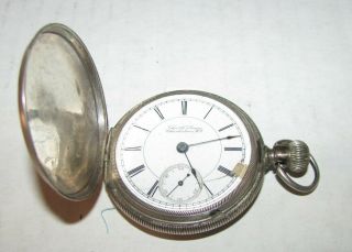 Rockford Pocket Watch Coin Sliver 9 Jewels Private Label Chas.  W.  Brown Wv