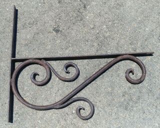 2 Extra Large Antique Cast Iron Shelf Brackets 19 3/4 " X 12 3/4 "