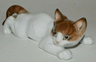 Rosenthal Germany Prof T Karner Ceramic Figurine Tabby Cat Kitten Crouching