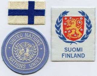 Finland Army Military Un United Nations 3 Patch Badge Grade