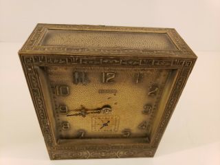 Antique 1920 ' s ANSONIA Clock Company Art Deco Mechanical Wind - Up Alarm Clock 8