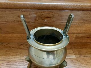 Korean ? Antique/Vintage Metal Bronze Brass Tri - pod Incense Burner 7.  25  5.  5 7