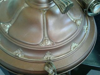 ANTIQUE VINTAGE 3 ARM PAN CHANDELIER LIGHT FIXTURE PAN 3