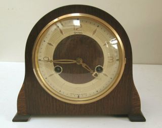 Vintage Smiths Art Deco Style Mantle Clock With A Perivale Movement C.  50 