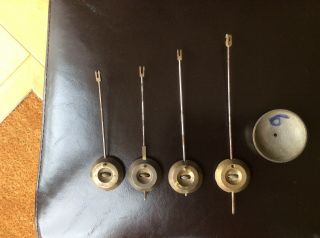 Antique French Brass And Metal Pendulums - 4 Available,  One Brass Bell ‘cap’.