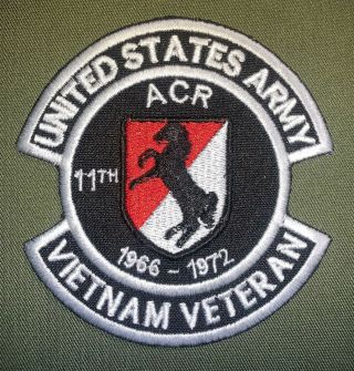 Us Army 11th Armored Cavalry Regiment 1966 - 1972 Vietnam Veteran Patch (b474)