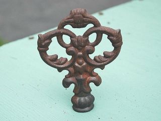 Vintage Angel Finial Ornament Cast Iron Architectural Rusty Knob Gate Junkyard