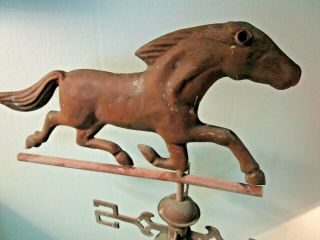 Vintage Antique Copper Brass Weather Vane,  Horse,  N E W S,  Desk Stand,  Patina 6