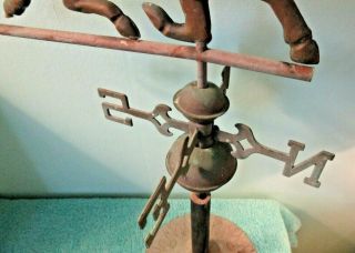 Vintage Antique Copper Brass Weather Vane,  Horse,  N E W S,  Desk Stand,  Patina 7