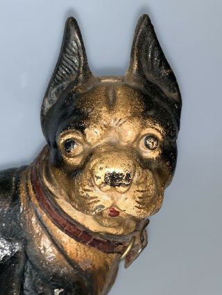 Rare Vintage Right Facing Hubley Painted Cast - Iron Boston Terrier Doorstop 2