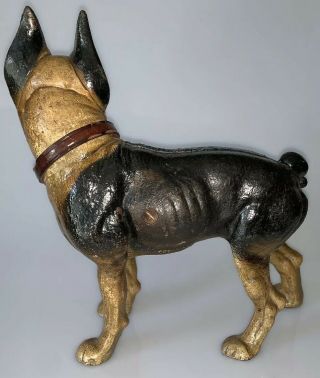 Rare Vintage Right Facing Hubley Painted Cast - Iron Boston Terrier Doorstop 3