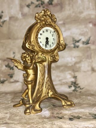 Antique Art Nouveau Haven Clock Co.  Mantel Clock