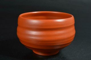 T2372: Japanese Tokoname - Ware Brown Pottery Tea Bowl Green Tea Tool Tea Ceremony