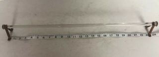 Vintage 1930s Clear Glass 23.  75 " Towel Bar Rod Holder Rack - With Wall Mounts