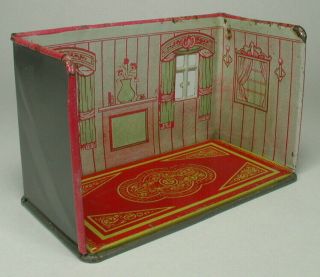 Vintage Marx Newlywed Tin Litho Dining Room With Furniture 1920 ' s - 6