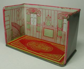 Vintage Marx Newlywed Tin Litho Dining Room With Furniture 1920 ' s - 7