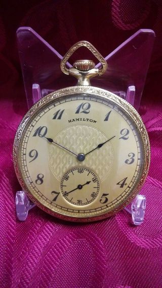 Vintage Hamilton Pocket Watch 17 Jewels Gold Plated Hamilton Case