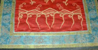 ANTIQUE CHINESE Gold Thread DRAGON Silk Embroidery Panel 4