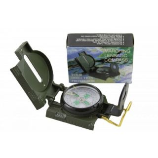 Military Style Metal Lensatic Compass With Map Scales