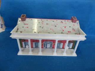 Marx Giant Blue& Gray Playset Tin Mansion With Plastic Porch