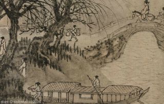 Chinese old painting Sansui Landscape Hufu mountain vitalizing from winter 3
