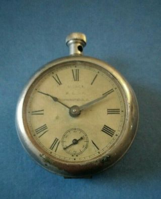 Old Antique Travel Alarm Pocket Watch Wind Up Springfield Ohio (as - Is)