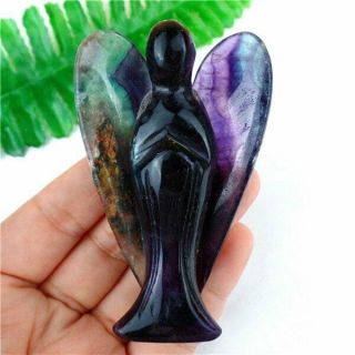 89g Natural Colorful Fluorite Angel Furnishing Articles 76x48x20mm Aw70569