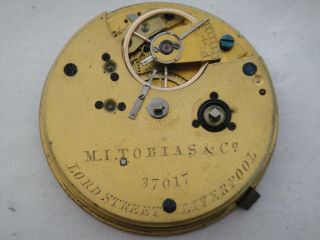 Mi Tobias Liverpool Lever Fusee Movement 42mm Wide Dial Sn 37,  017