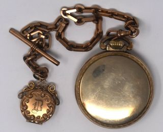 1920 ELGIN POCKET WATCH 15J 10K Rolled Gold Plate with pocket watch chain 2