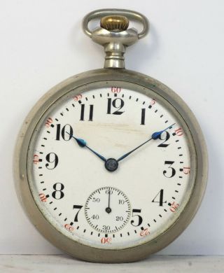 Vintage Elgin 294 18s 7j Open - Face Pocket Watch