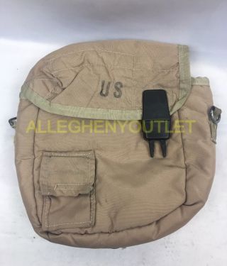 Us Military Army 2 Qt Quart Desert Tan Canteen Cover Khaki W/ Clips Vgc