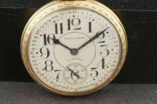 WALTHAM PREMIER 21 JEWELS GOLD FILLED POCKET WATCH FOR REPAIR PROJECT LPJ13 2