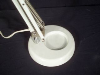 MID CENTURY MODERN ADJUSTABLE SWING ARM WHITE TOLE INDUSTRIAL LAMP 4