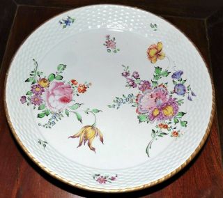 18th C.  Old Paris Soft Paste Porcelain Bowl Dish Meissen Flowers Marked 3