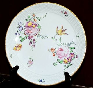 18th C.  Old Paris Soft Paste Porcelain Bowl Dish Meissen Flowers Marked 7