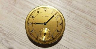 Antique Pocket Watch Movement - Cyma 12s,  15jewels,  Runs